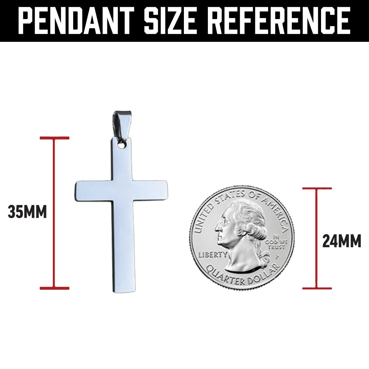 Baseball Cross Pendant Necklace - Stainless Steel - Image 7